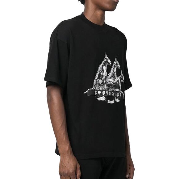 NWT Represent England Bullterrier T-Shirt Jet Black Designer Mens Size Large - Picture 2 of 16